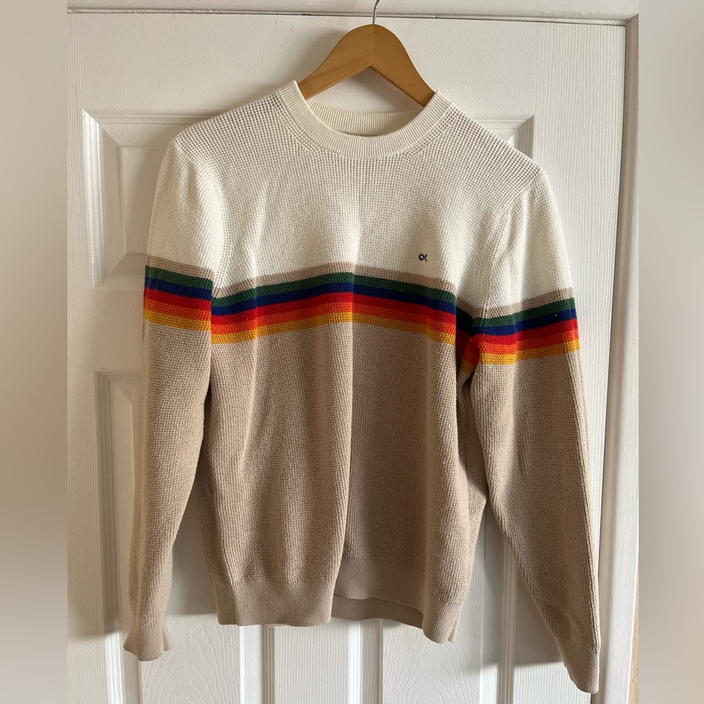 Outerknown cotton 70s inspired striped sweater M - Picture 2 of 10